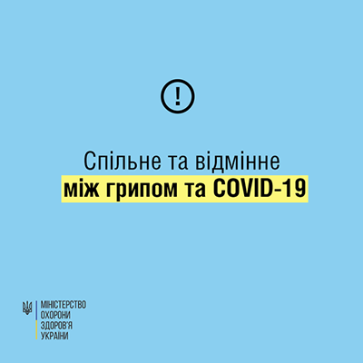 Спільне та відмінне між грипом та COVID-19